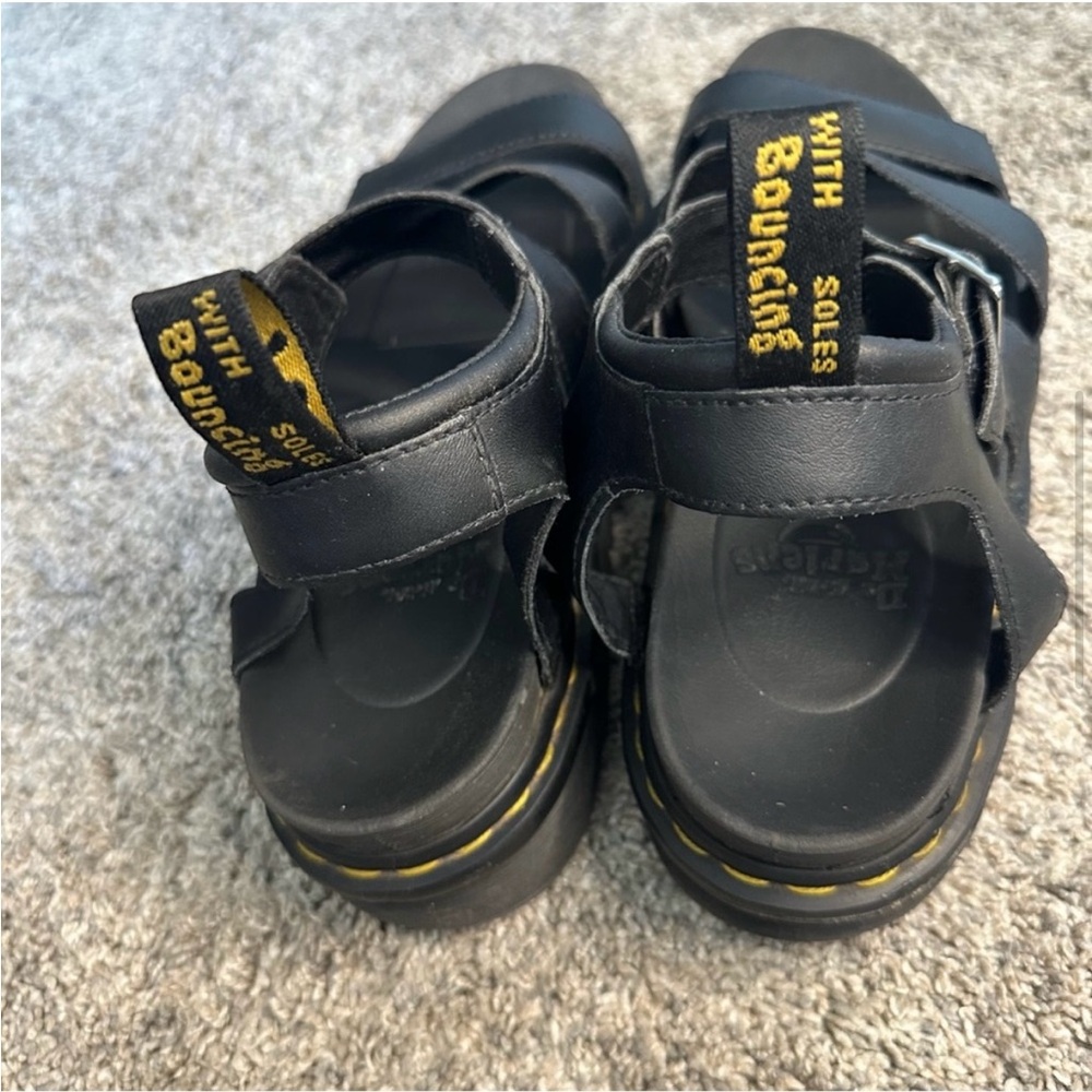 Dr. Martens Black and Yellow Sandals with Chunky Soles